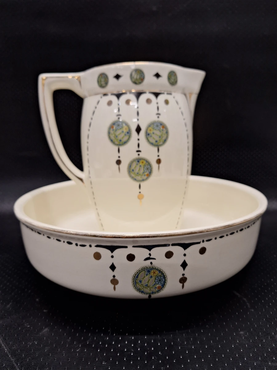 Boch La Louvière lampetset met Art-Deco decoratie - foto 3