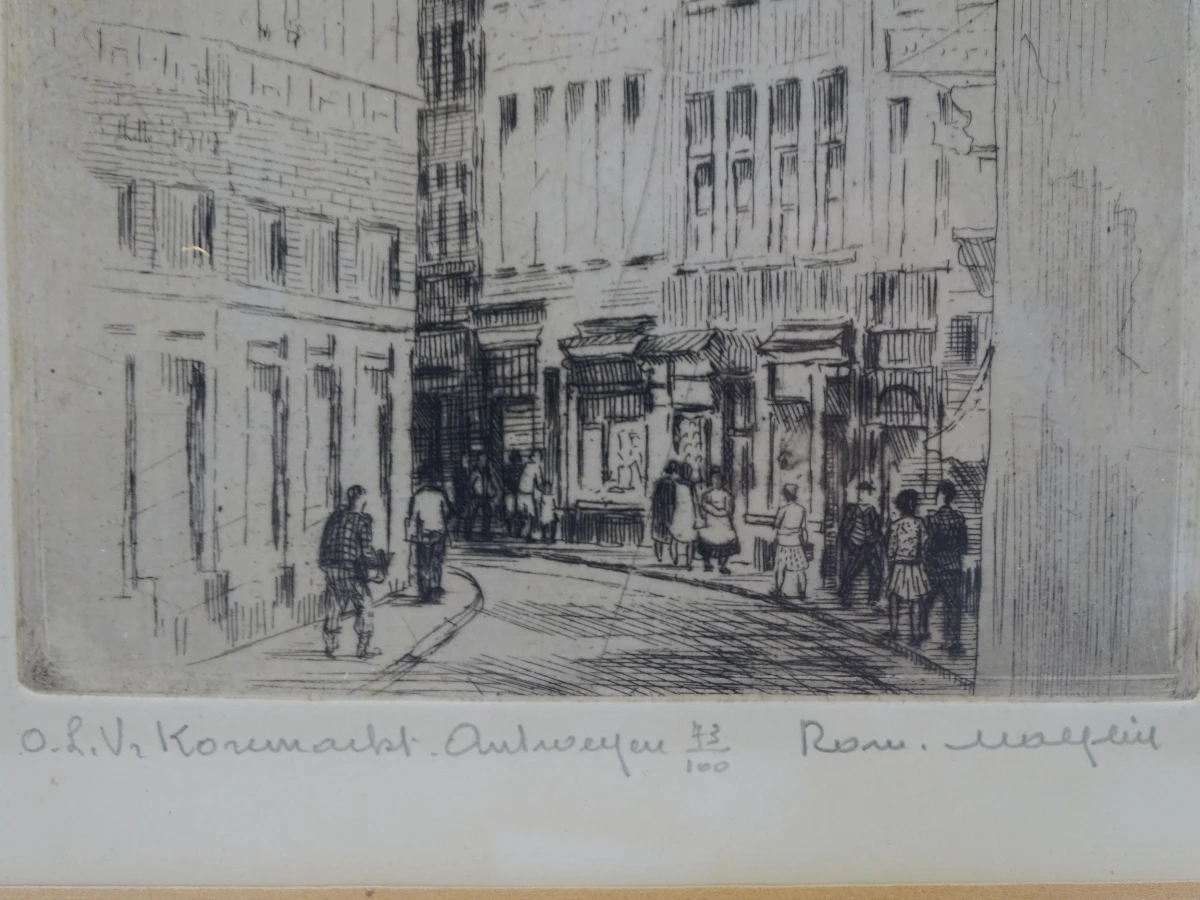 Gesigneerde ets van Romain Malfliet - foto 6