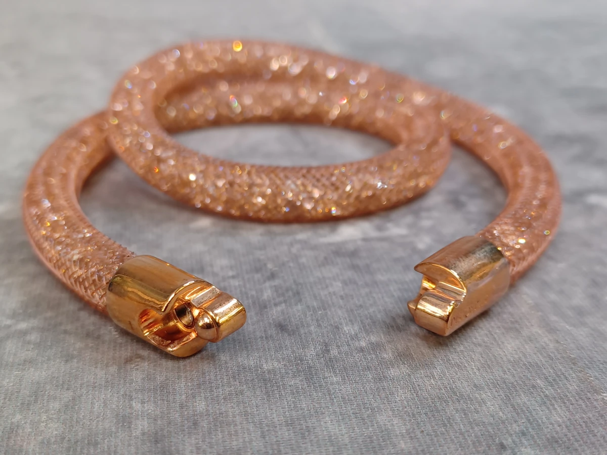 Swarovski stardust double bracelet / choker - Rose Gold - foto 6