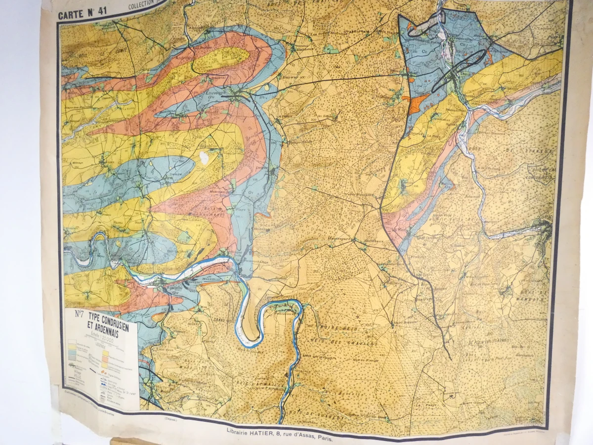 Vintage geologische kaarten van België op canvas - foto 2