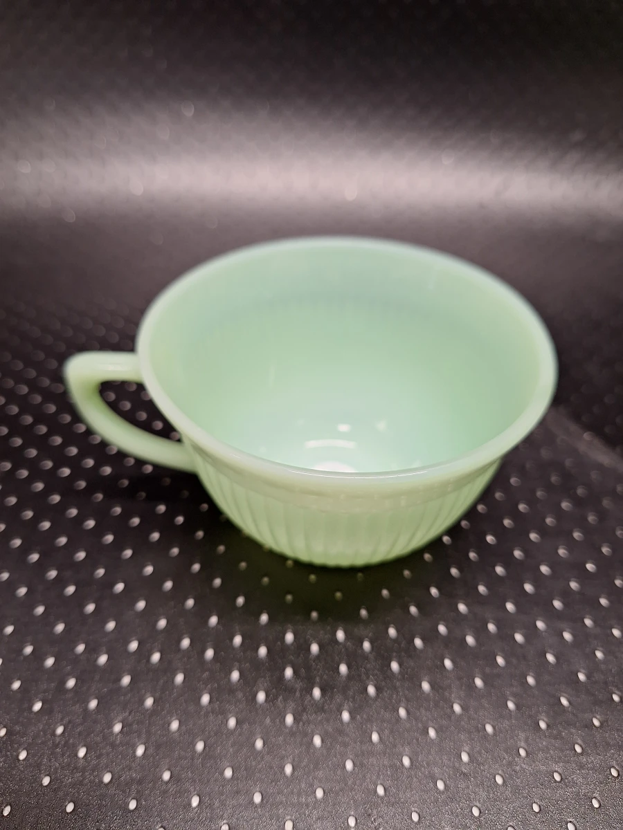 15-delig Vintage Fire-King Jadeite koffieservies - Anchor Hocking USA - groen melkglas - foto 17