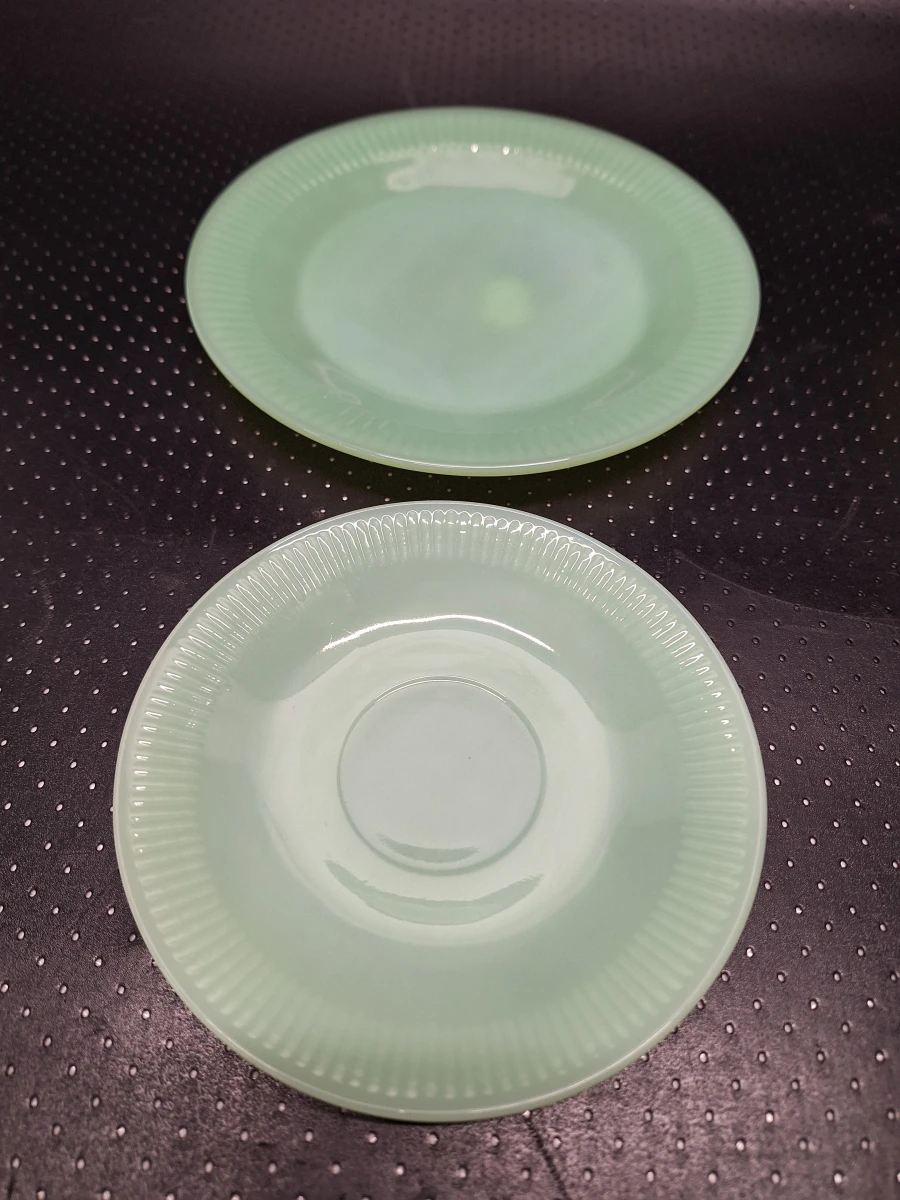 15-delig Vintage Fire-King Jadeite koffieservies - Anchor Hocking USA - groen melkglas - foto 13
