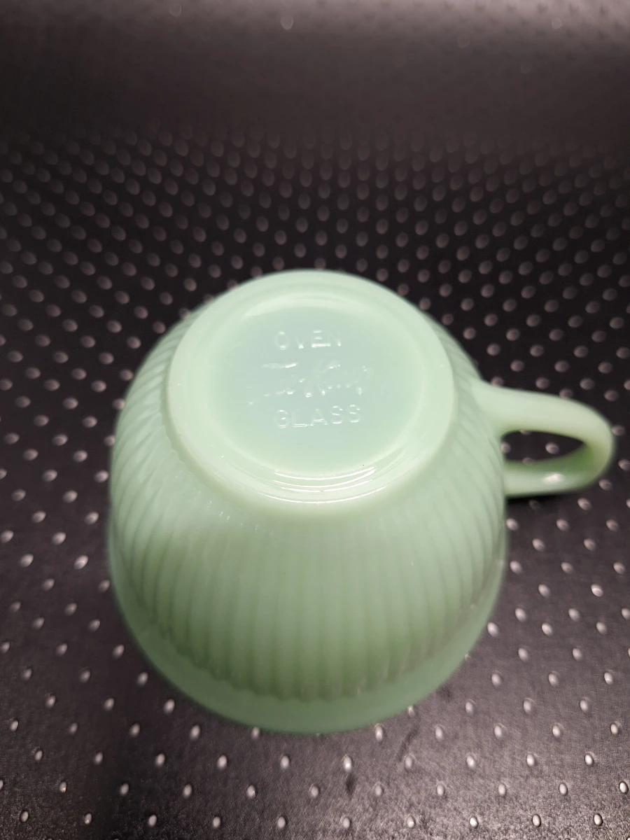 15-delig Vintage Fire-King Jadeite koffieservies - Anchor Hocking USA - groen melkglas - foto 18