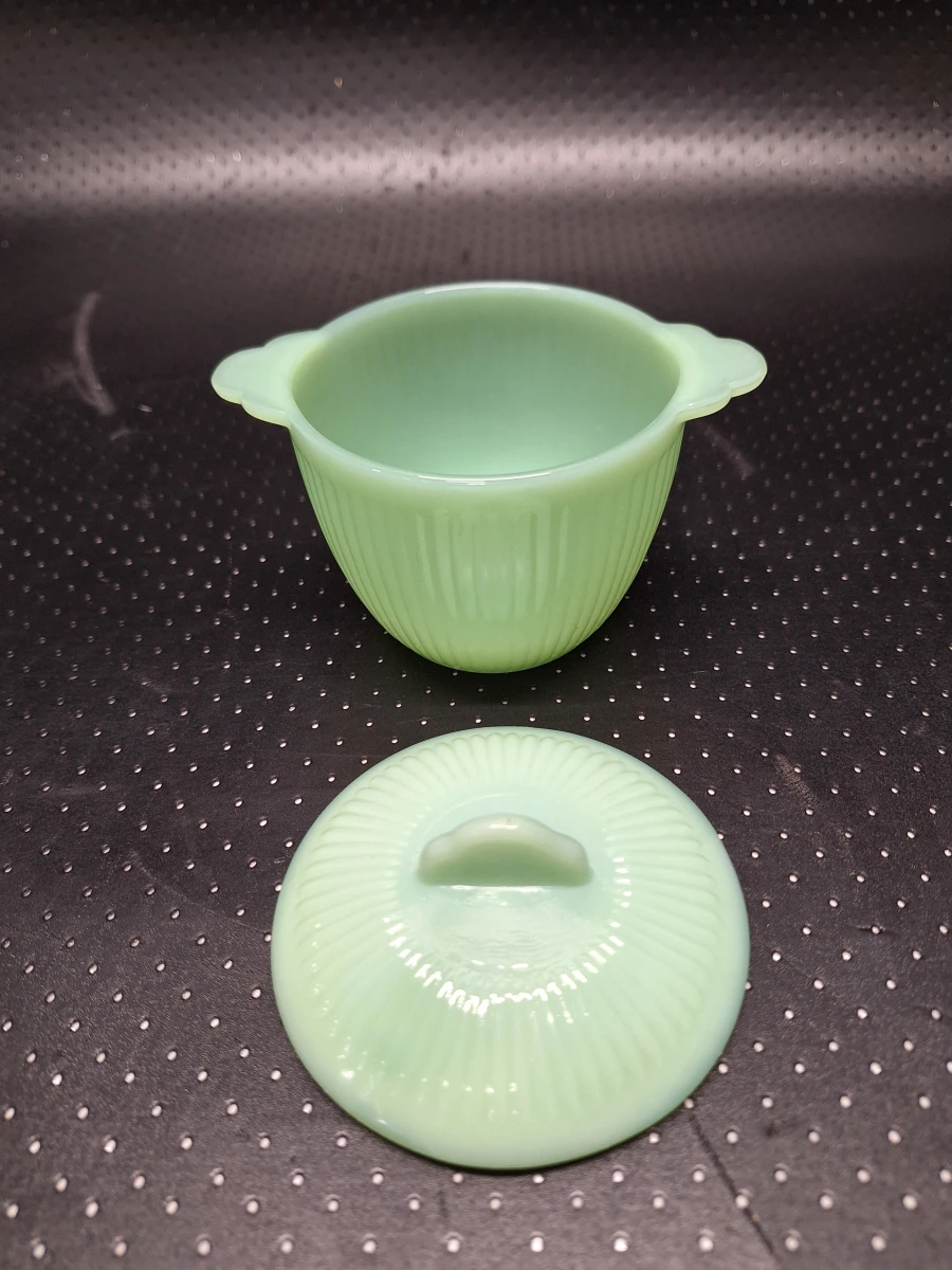 15-delig Vintage Fire-King Jadeite koffieservies - Anchor Hocking USA - groen melkglas - foto 10