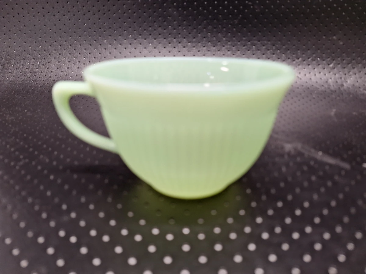 15-delig Vintage Fire-King Jadeite koffieservies - Anchor Hocking USA - groen melkglas - foto 16