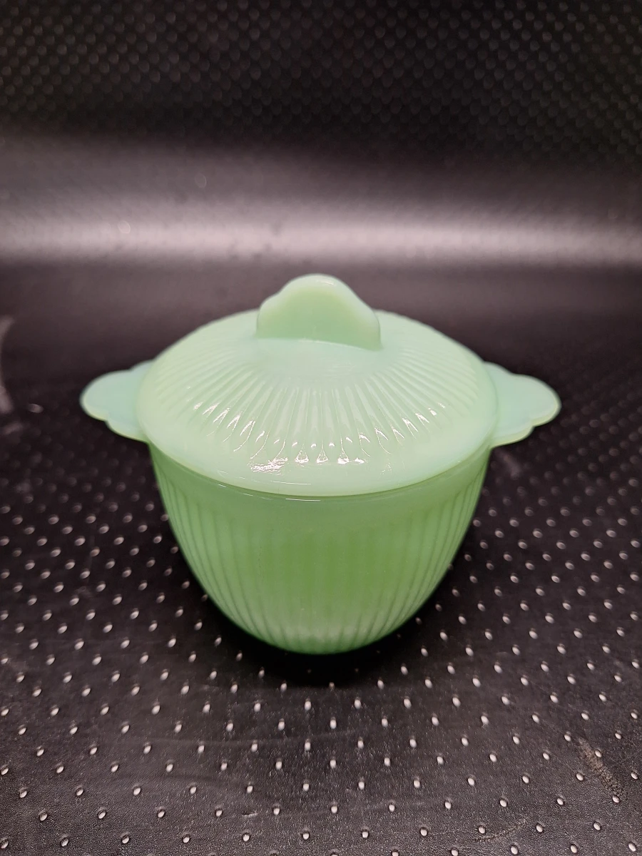 15-delig Vintage Fire-King Jadeite koffieservies - Anchor Hocking USA - groen melkglas - foto 9