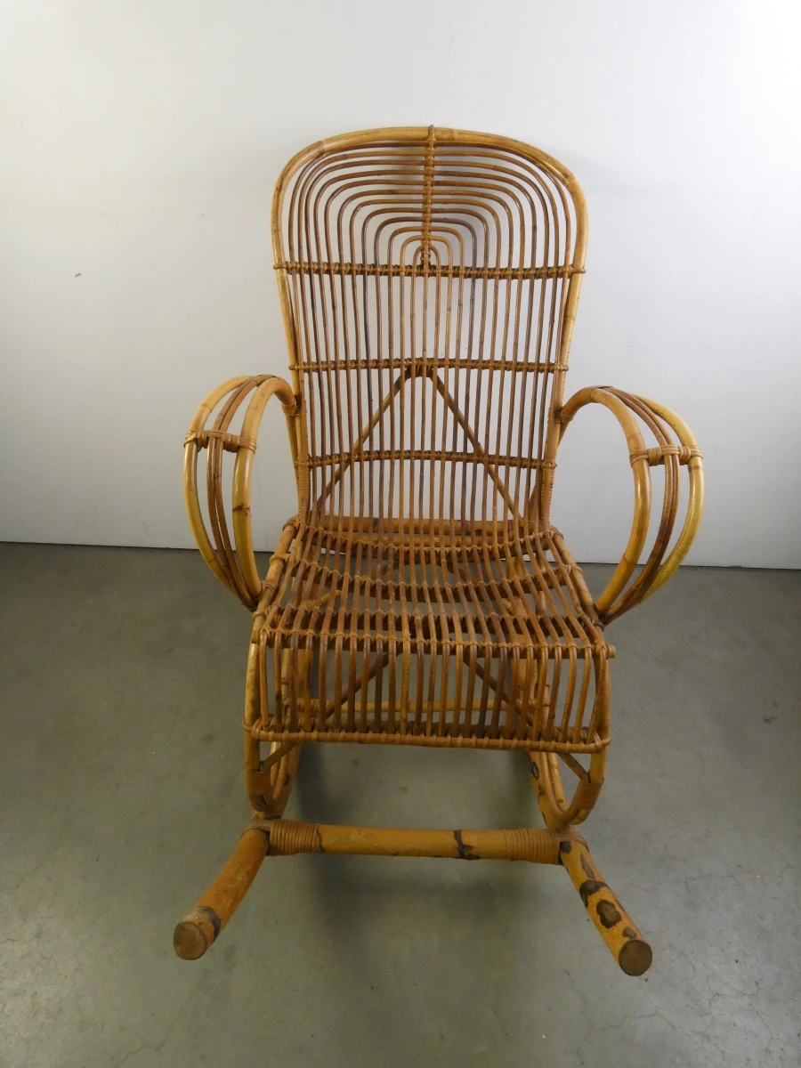 Rotan schommelstoel vintage - foto 2