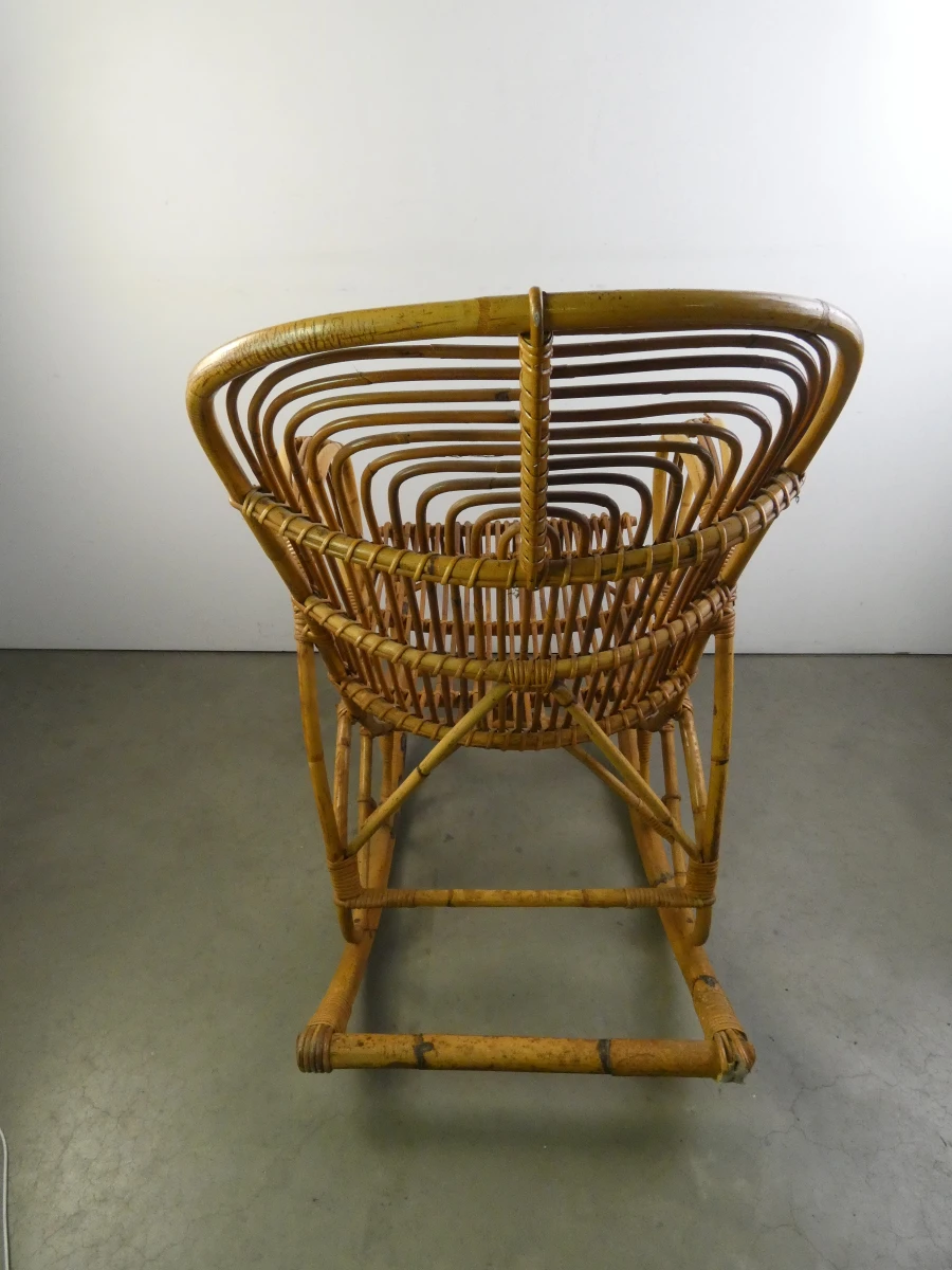 Rotan schommelstoel vintage - foto 4