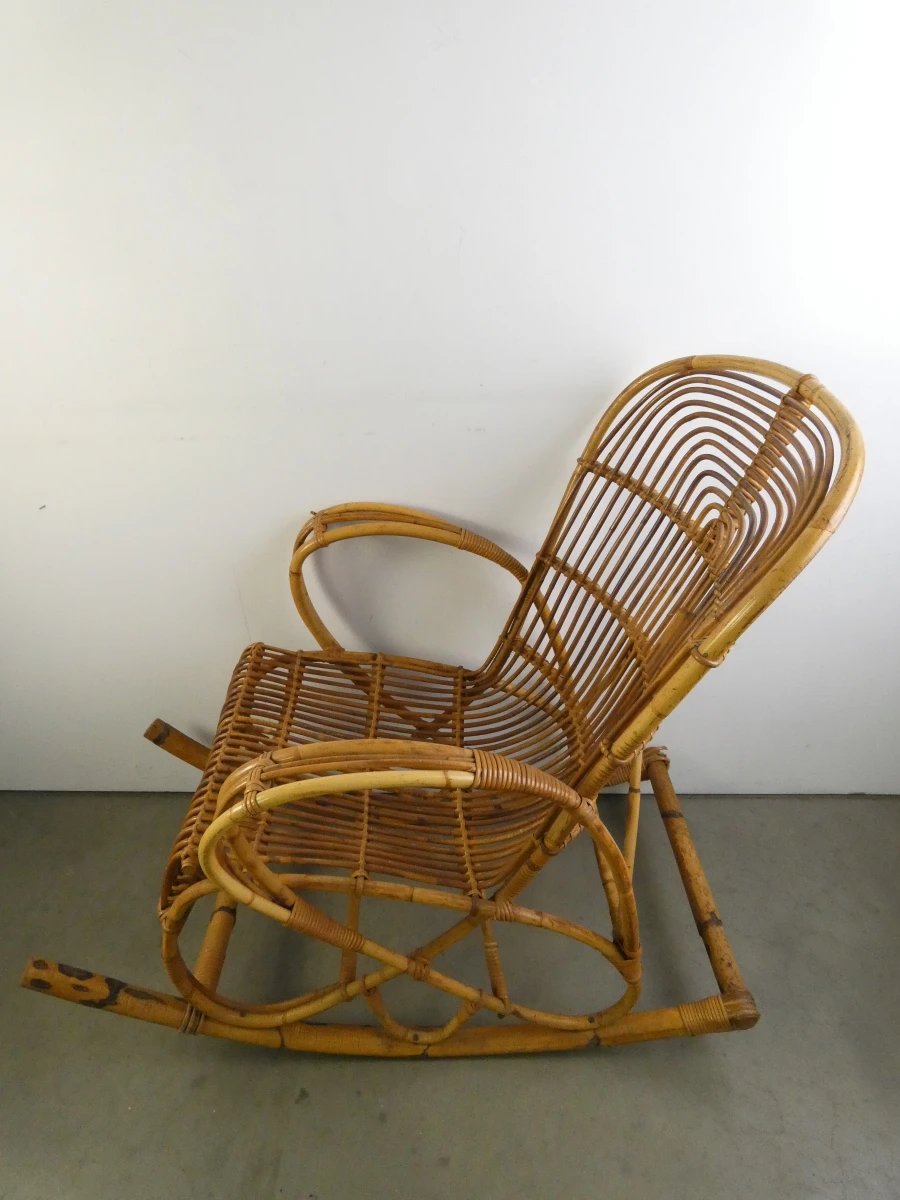 Rotan schommelstoel vintage - foto 6