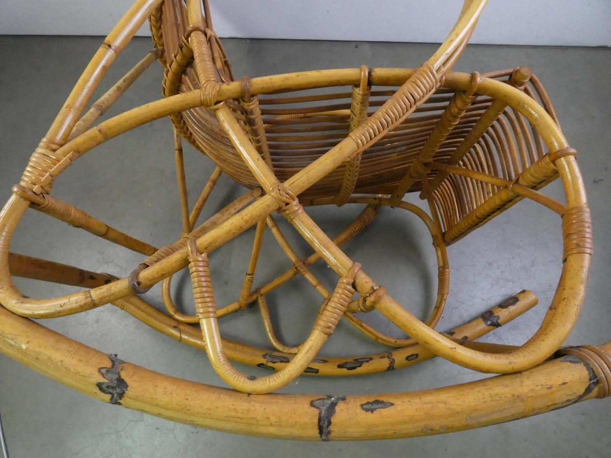 Rotan schommelstoel vintage - foto 11