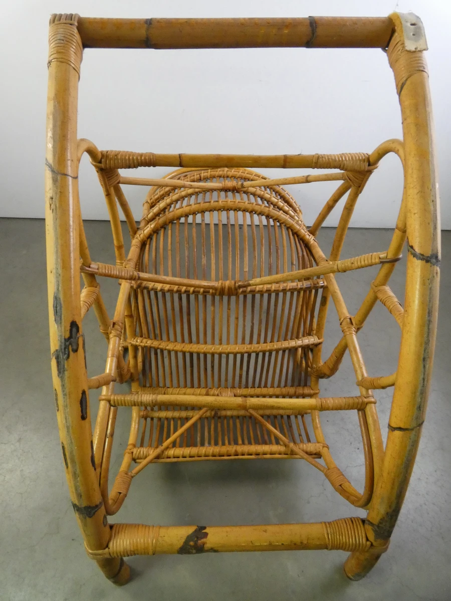 Rotan schommelstoel vintage - foto 12