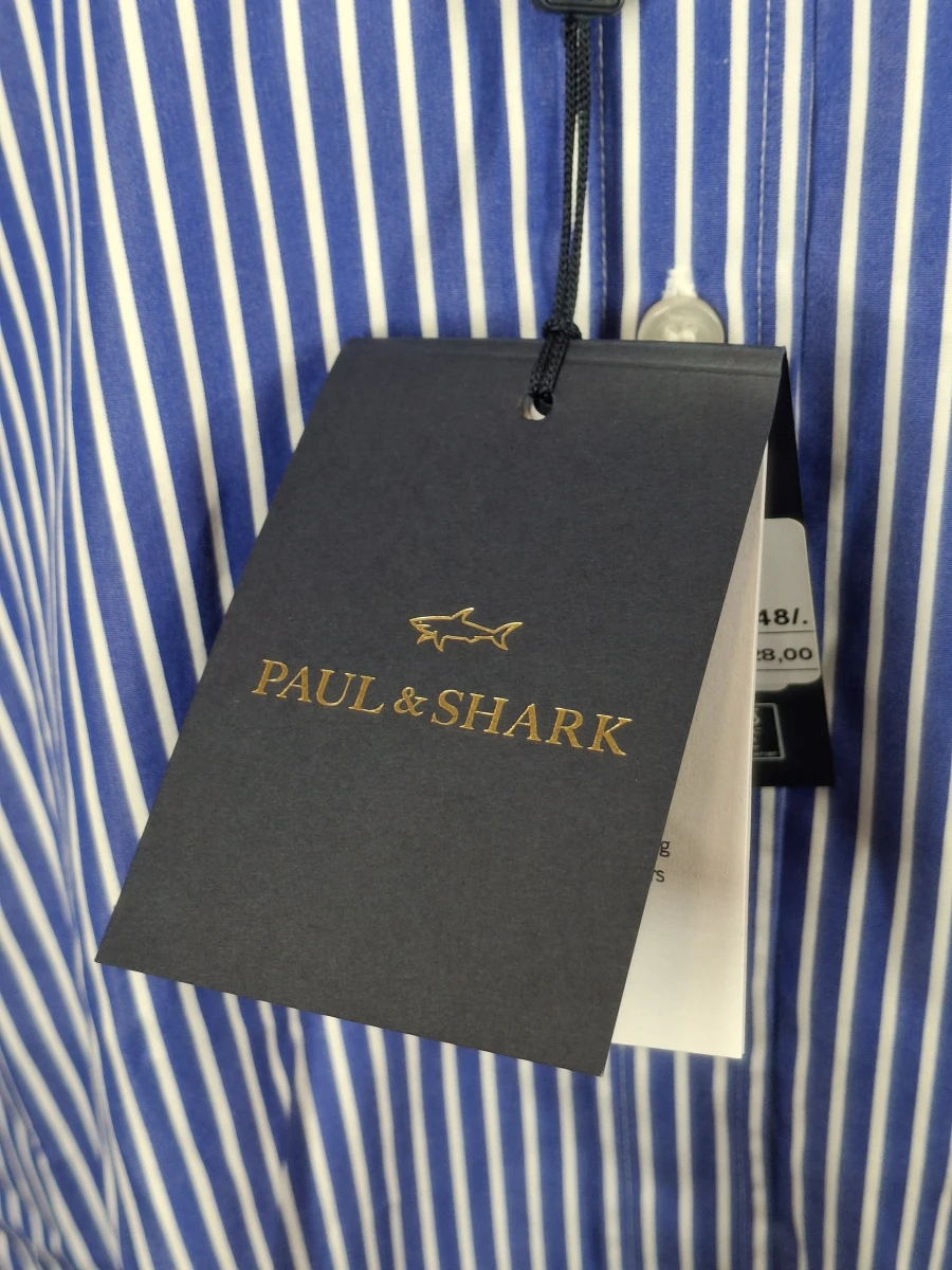 Paul & Shark blauw-wit gestreept herenoverhemd - foto 5