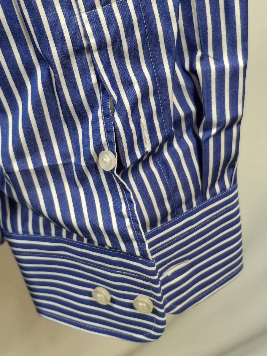 Paul & Shark blauw-wit gestreept herenoverhemd - foto 3