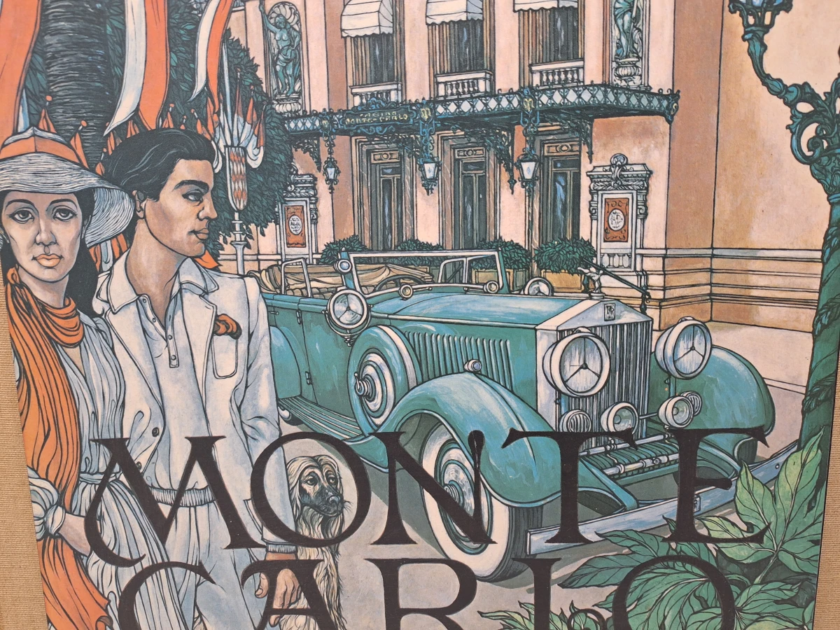 Ingelijste reproductie vintage toerismeposter “Monte Carlo” - Keith Ingermann - foto 6