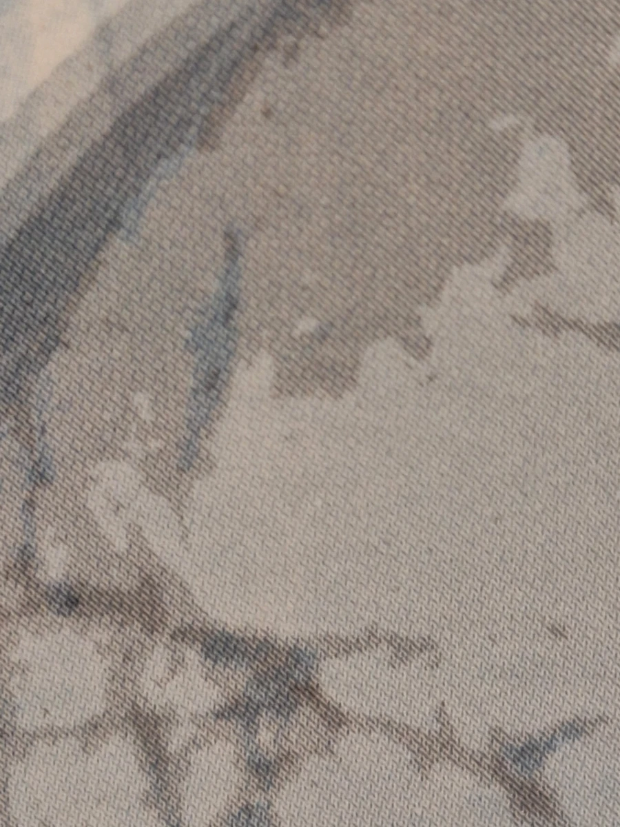 Gesigneerde abstracte reliëfprent met gezichten in blauwtinten - foto 7