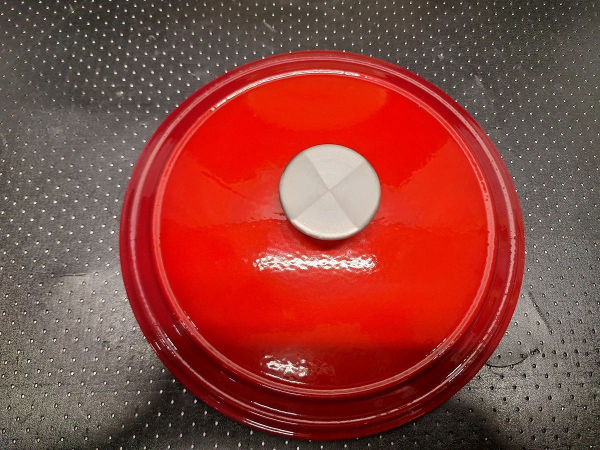Geëmailleerde gietijzeren braadpan 24 cm in rood van Cast Iron / Imperial Kitchen - foto 9