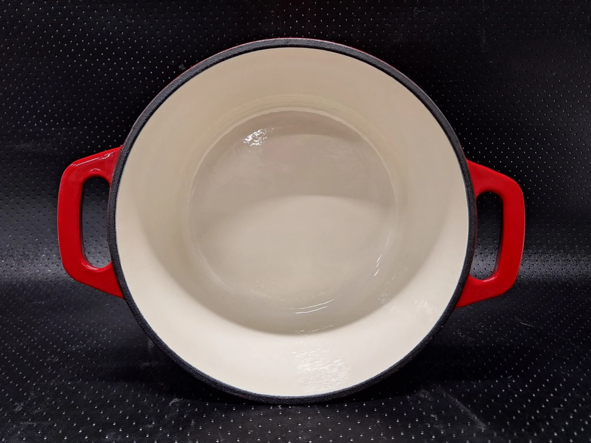 Geëmailleerde gietijzeren braadpan 24 cm in rood van Cast Iron / Imperial Kitchen - foto 8