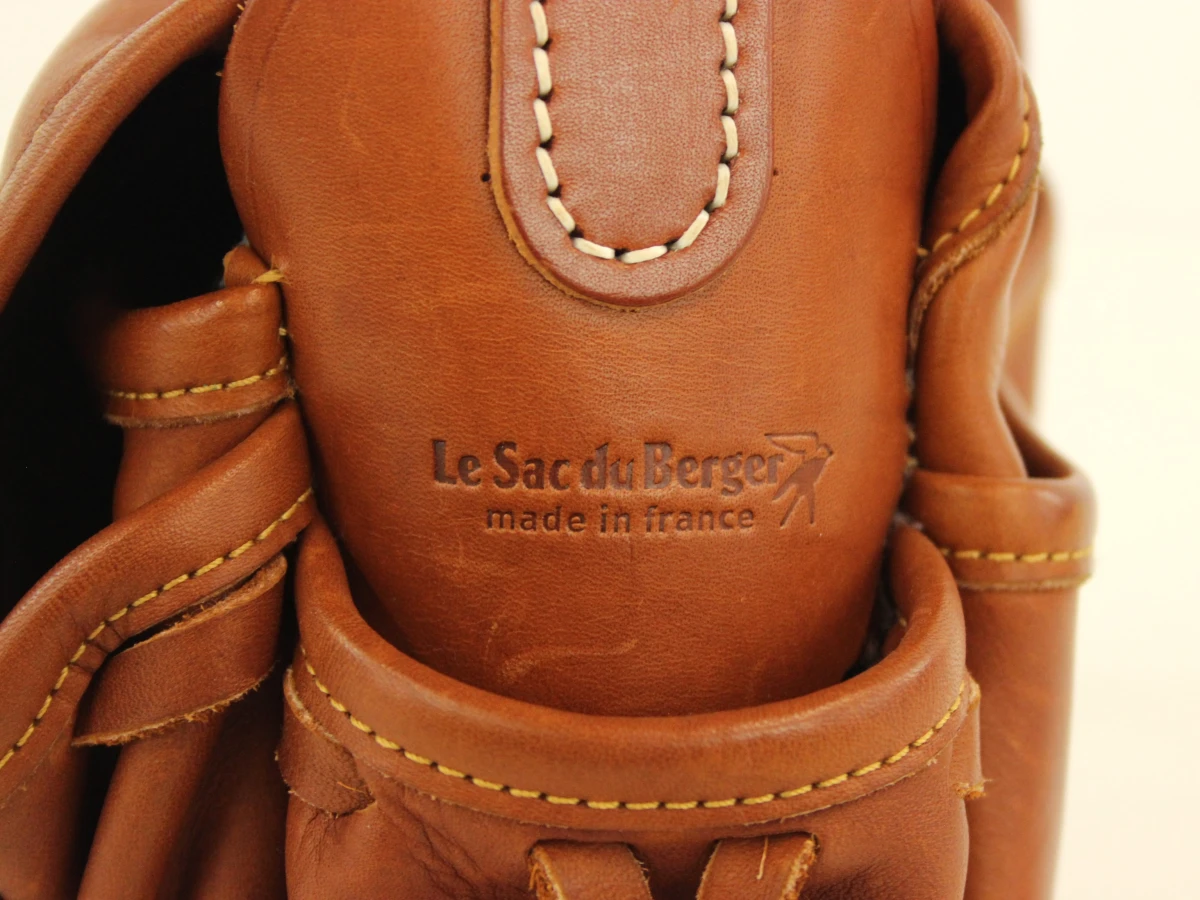 Le Sac du Berger made in France lederen crossbody in cognackleur - foto 6