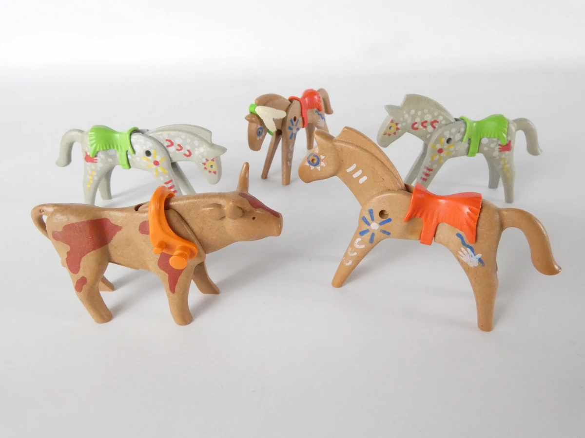 Vintage Playmobil Geobra figuren en paarden - foto 13