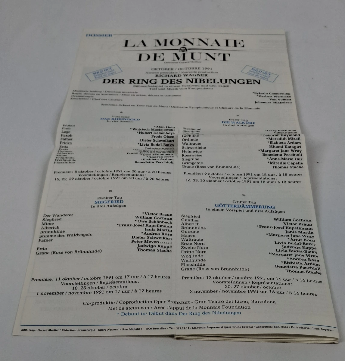 Richard Wagner – Der Ring des Nibelungen – De Munt 1991 - foto 10