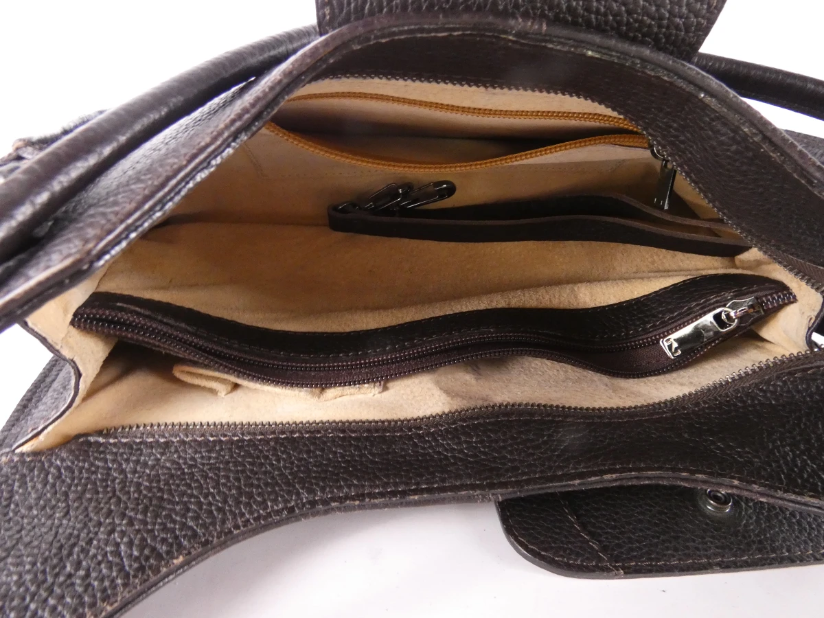 Zwarte leren handtas Nathan - foto 4
