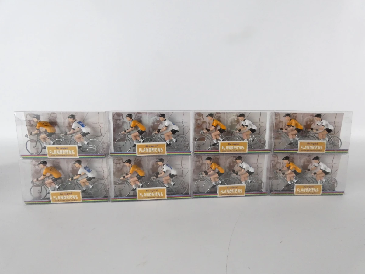 Set handgeschilderde metalen wielrenners Flandriens - foto 4