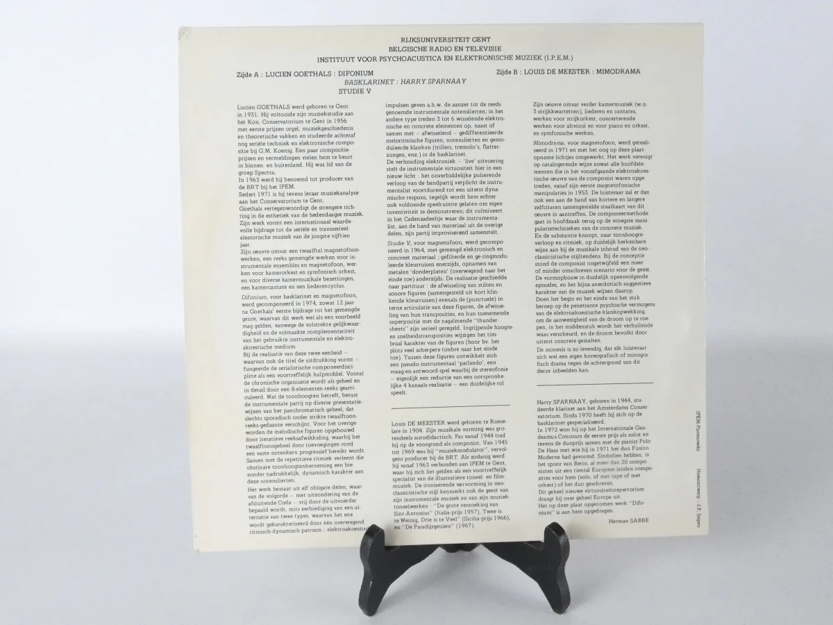 LP Louis De Meester & Lucien Goethals - Mimodrama / Difonium - foto 6
