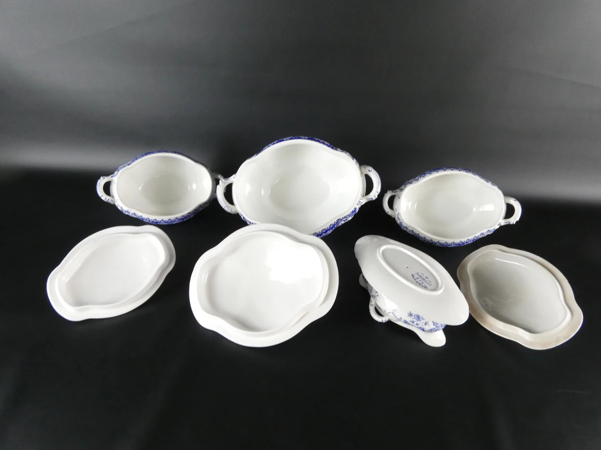 Blauw-wit servies Dordrecht B.F.K. Made in Belgium(66 stuks) - foto 29