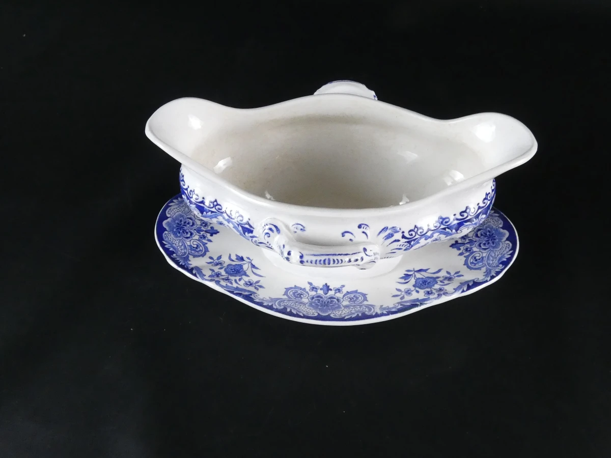 Blauw-wit servies Dordrecht B.F.K. Made in Belgium(66 stuks) - foto 34