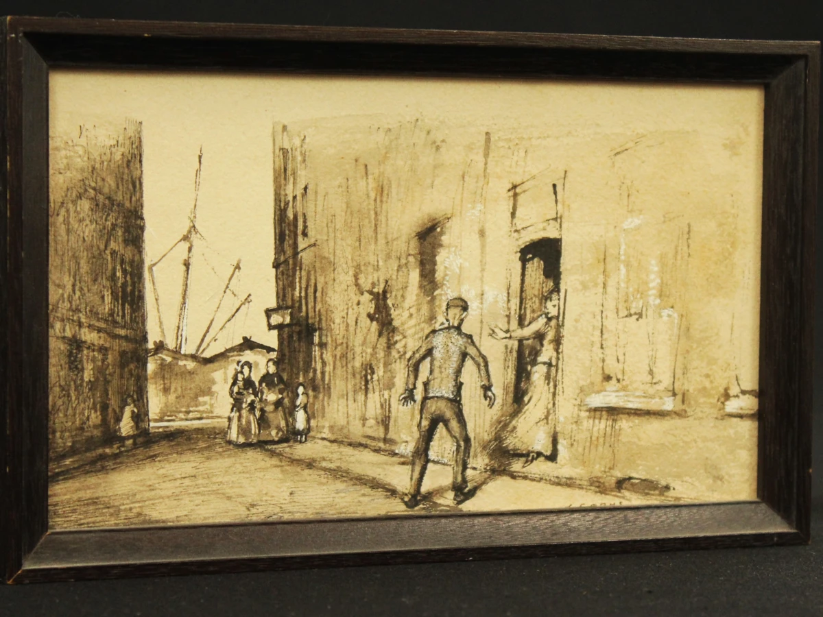 Jaak Gorus (1901–1981)- Straatscène in het Antwerpse havenkwartier - foto 2