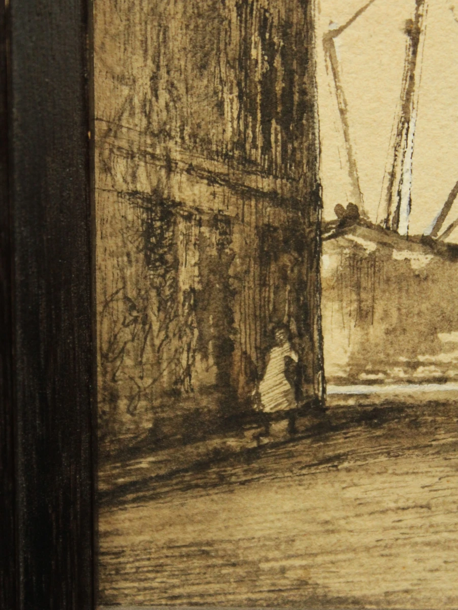 Jaak Gorus (1901–1981)- Straatscène in het Antwerpse havenkwartier - foto 4