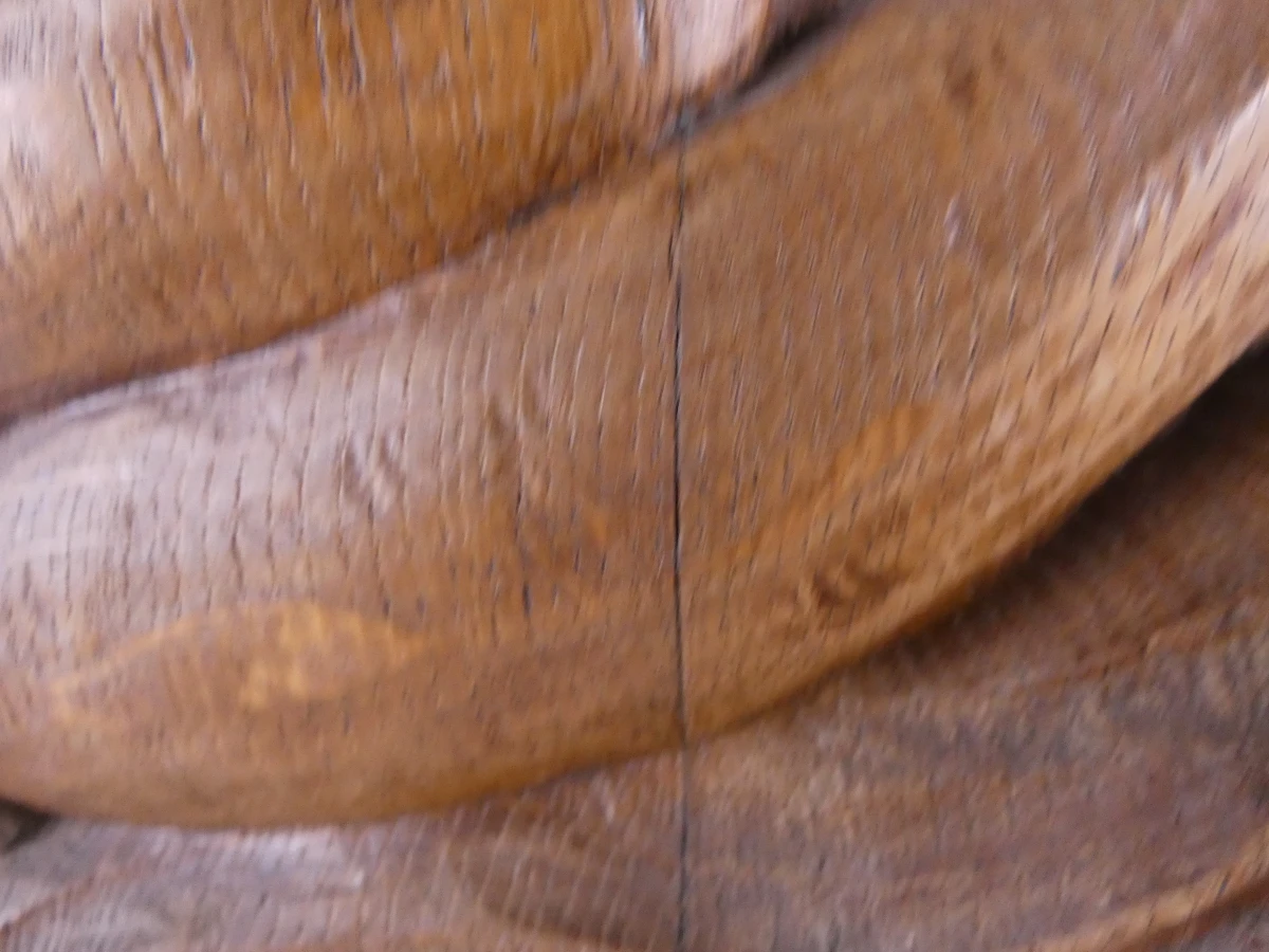 Gesigneerd Zeemeerminbeeld op een vis van hout - foto 12