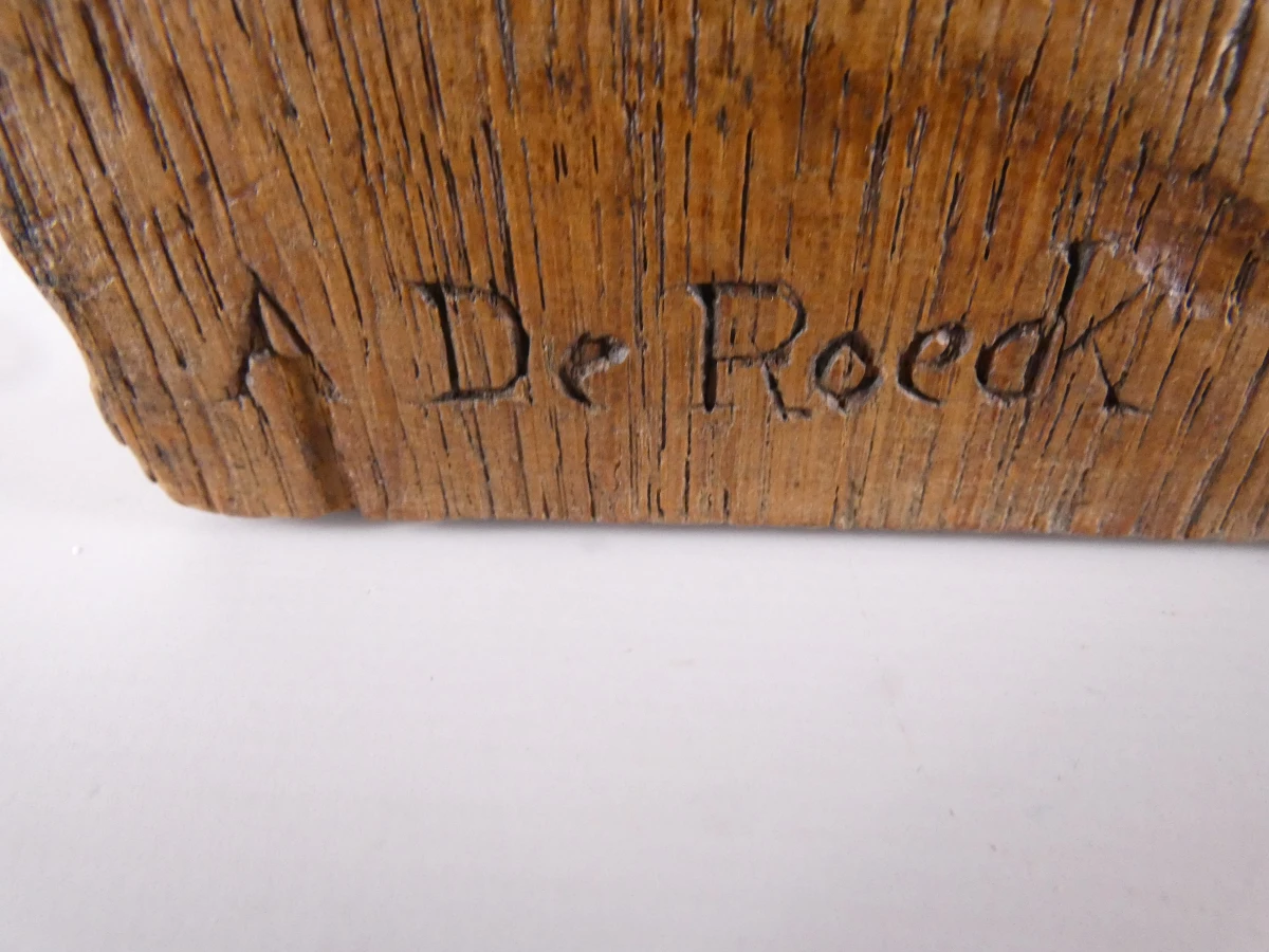 Gesigneerd Zeemeerminbeeld op een vis van hout - foto 17
