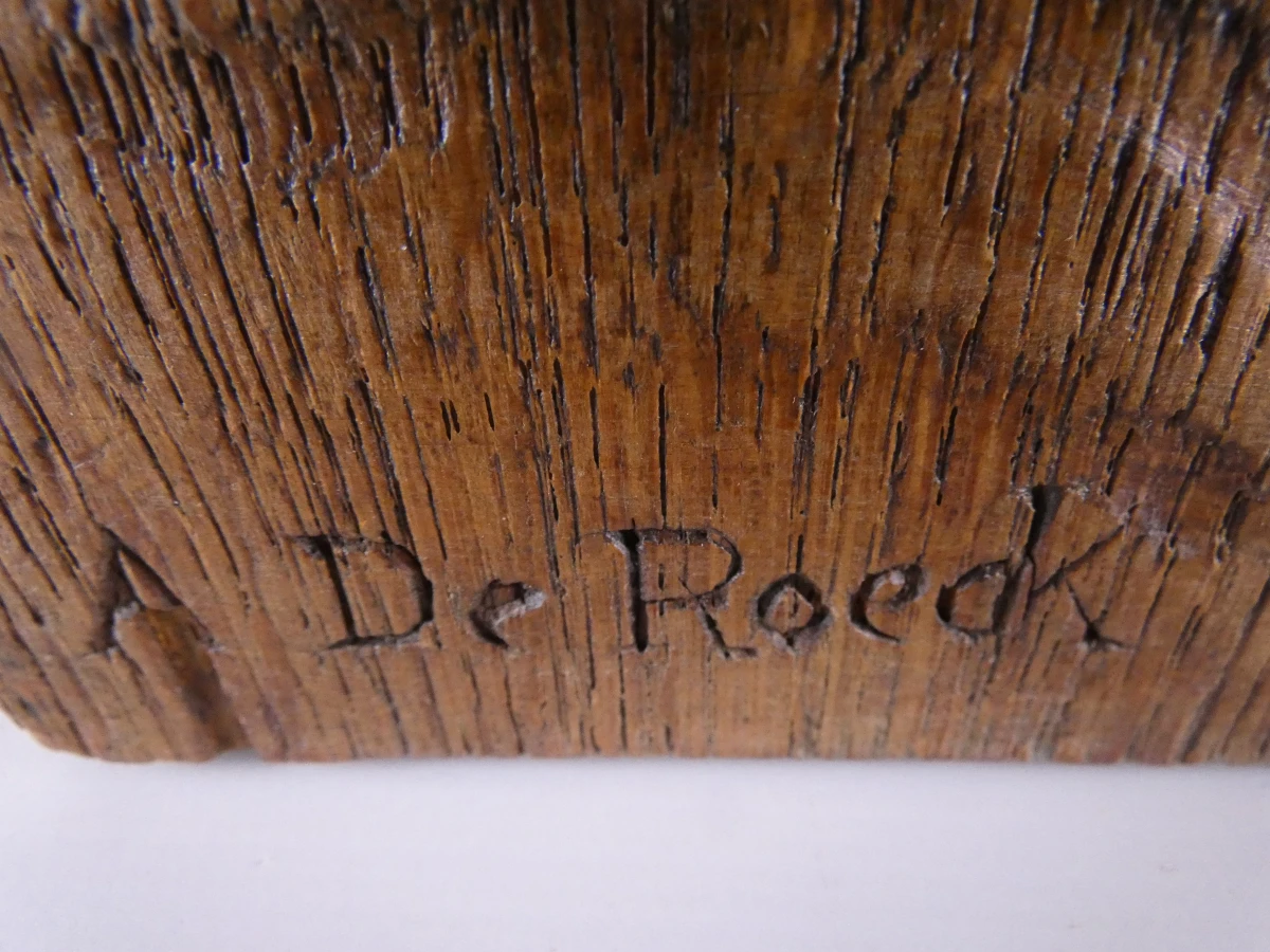 Gesigneerd Zeemeerminbeeld op een vis van hout - foto 20