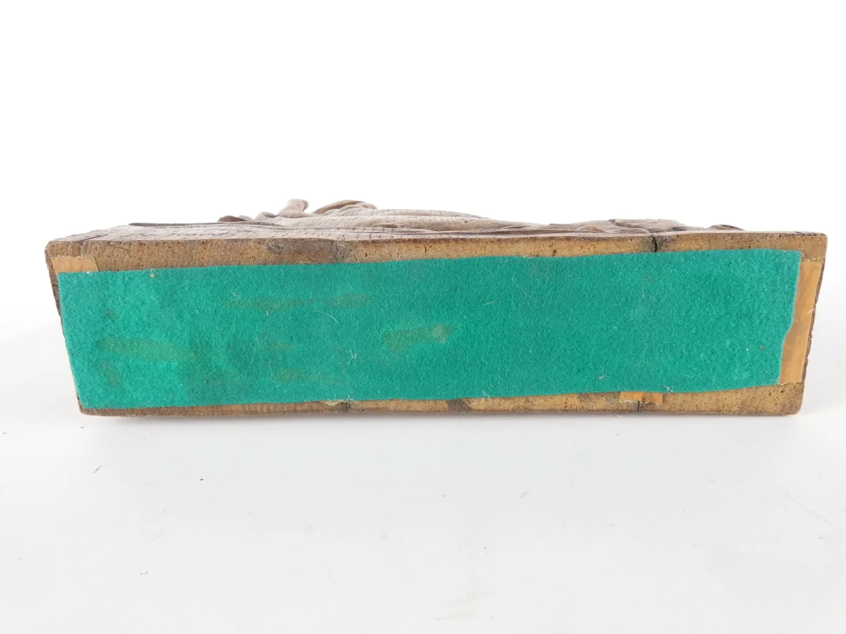 Gesigneerd Zeemeerminbeeld op een vis van hout - foto 21