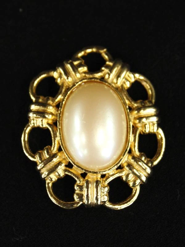 Set van 5 vintage broches met camee en parelmotief - foto 6