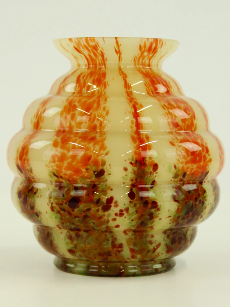 Ernst Steinwald & Co.- Art Deco spatterglas vaas - ca. 1930 - foto 5