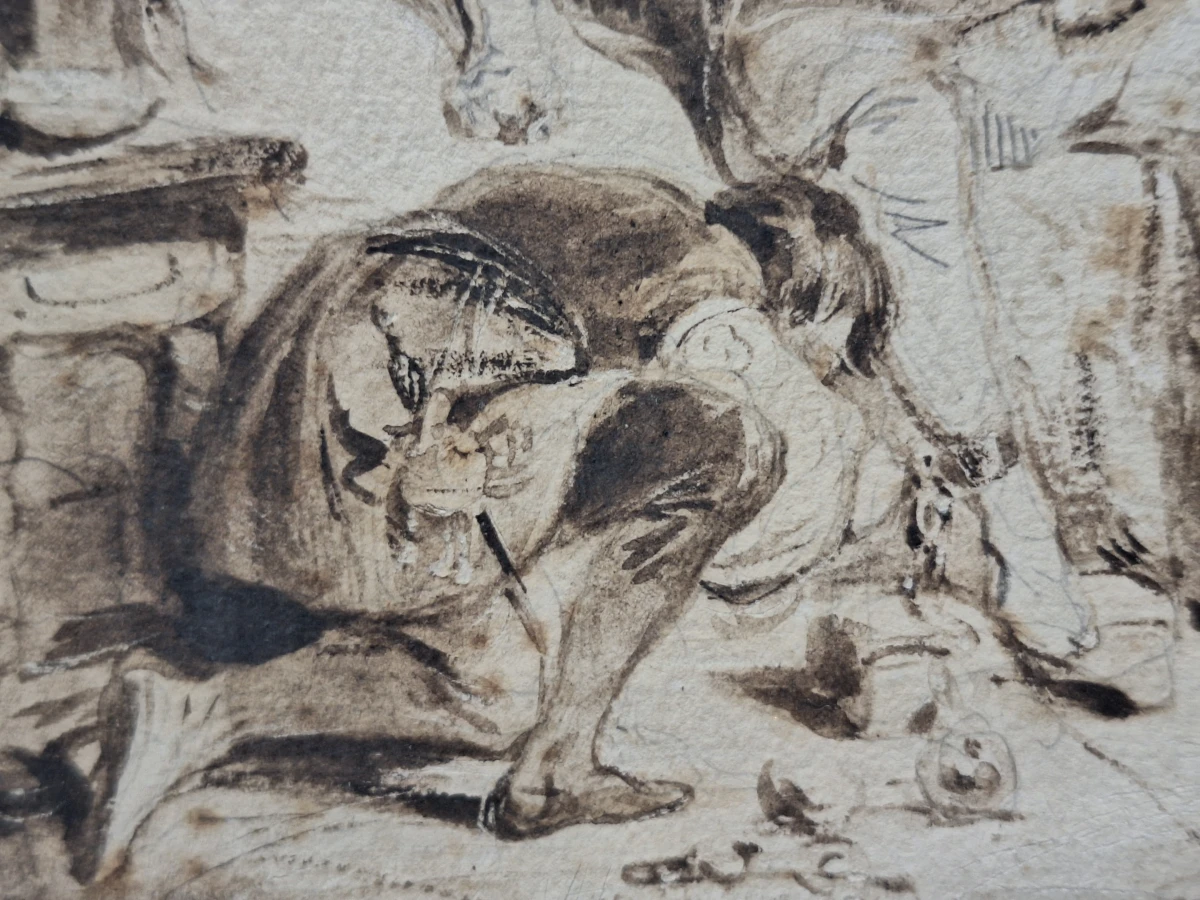 Gewassen pentekening ‘De terugkeer van de verloren zoon’ - monogram DK - foto 8