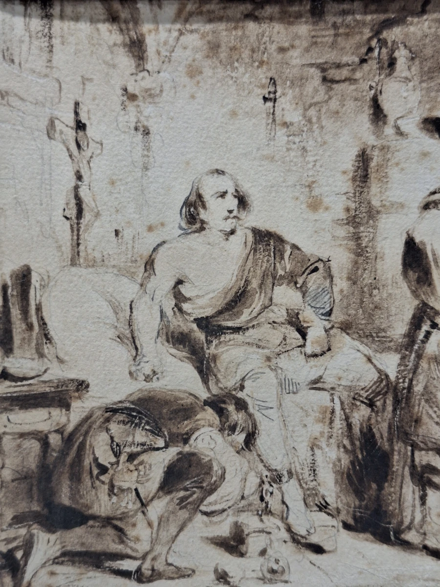 Gewassen pentekening ‘De terugkeer van de verloren zoon’ - monogram DK - foto 4