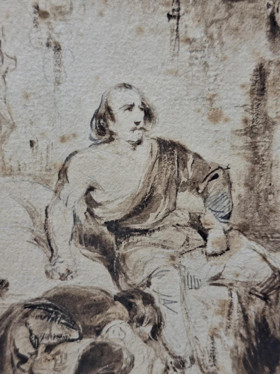 Gewassen pentekening ‘De terugkeer van de verloren zoon’ - monogram DK - foto 6