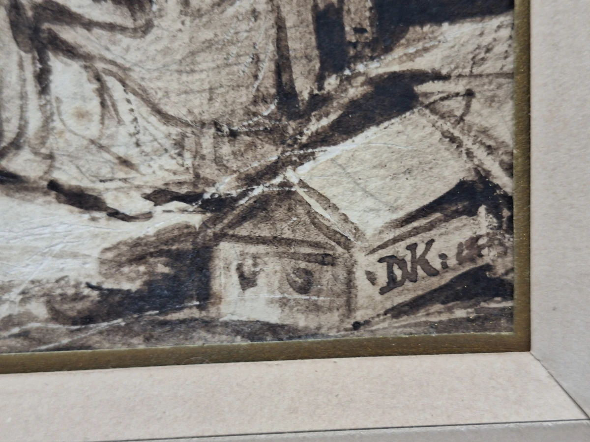 Gewassen pentekening ‘De terugkeer van de verloren zoon’ - monogram DK - foto 9