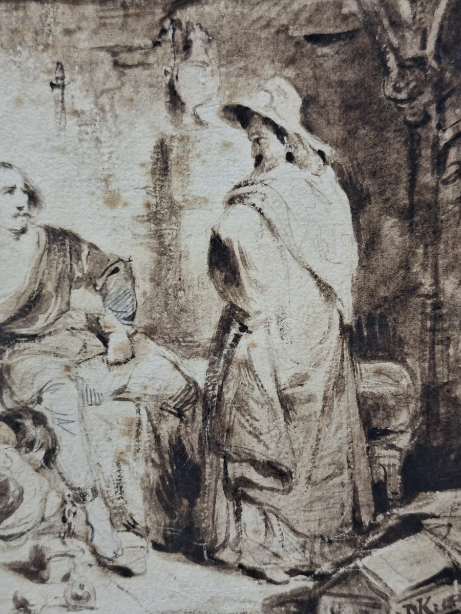 Gewassen pentekening ‘De terugkeer van de verloren zoon’ - monogram DK - foto 5