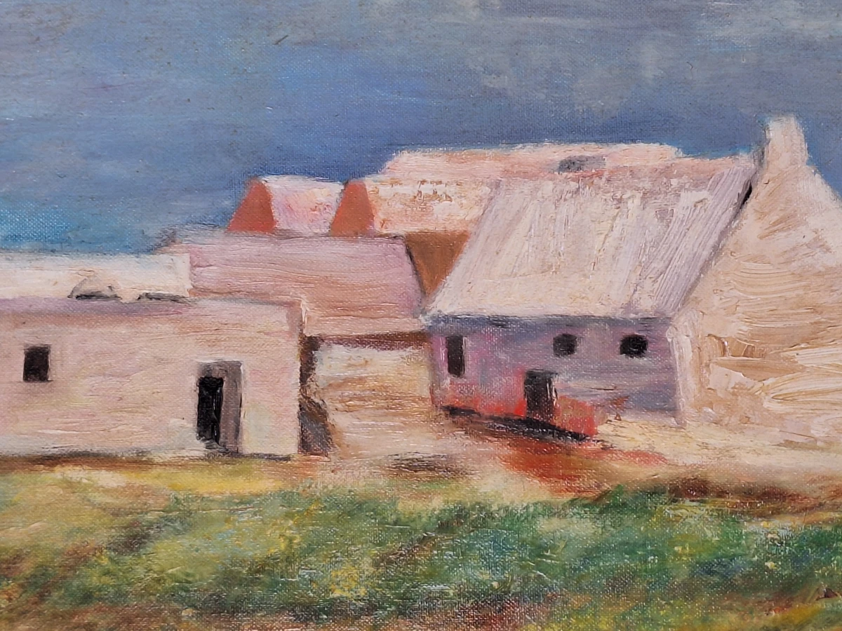 ‘Bretons dorp’ - E. Merlon - olieverfschilderij naar Odilon Redon - foto 6