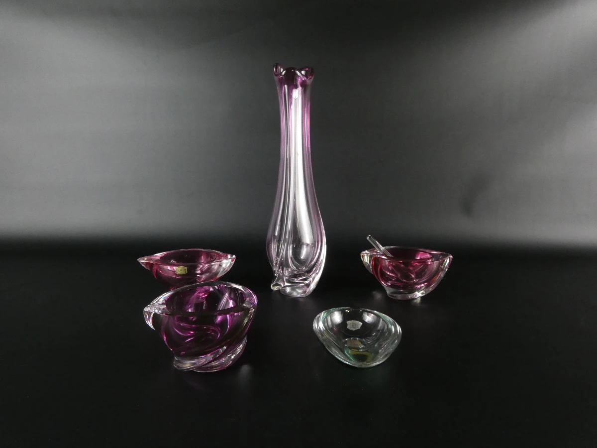 Set van 6 vintage Val Saint Lambert kristallen objecten - foto 1