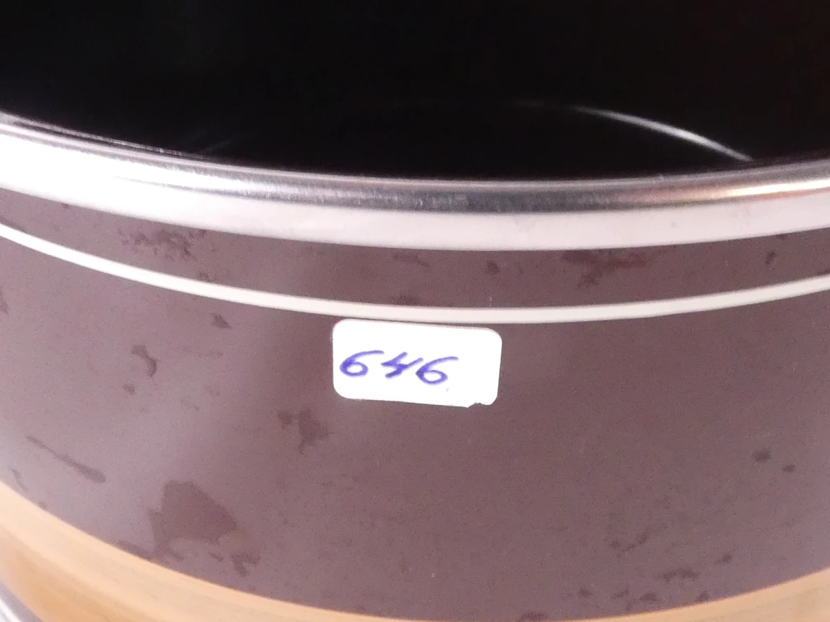 Set van 3 bruine geëmailleerde kookpotten met deksels - foto 11