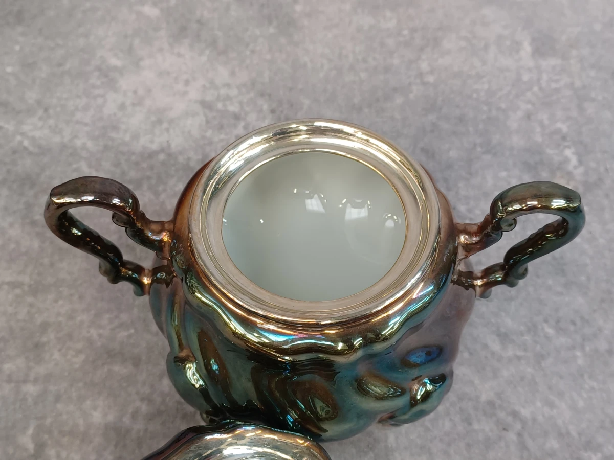 Porseleinen koffie- en theeset met zilversmeltlaag - foto 17