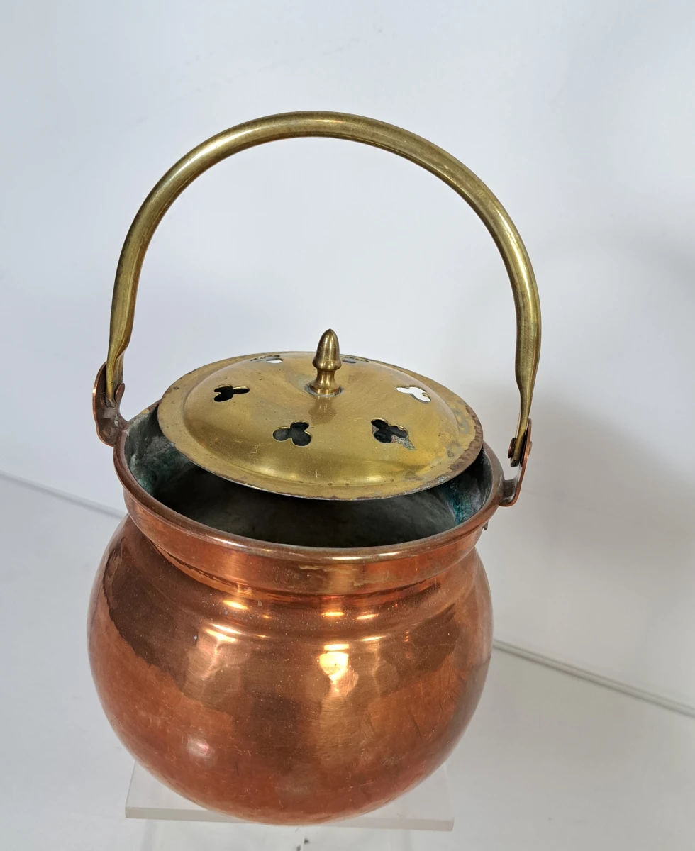 Set koperen theepotten en schaal met handvatten - foto 10