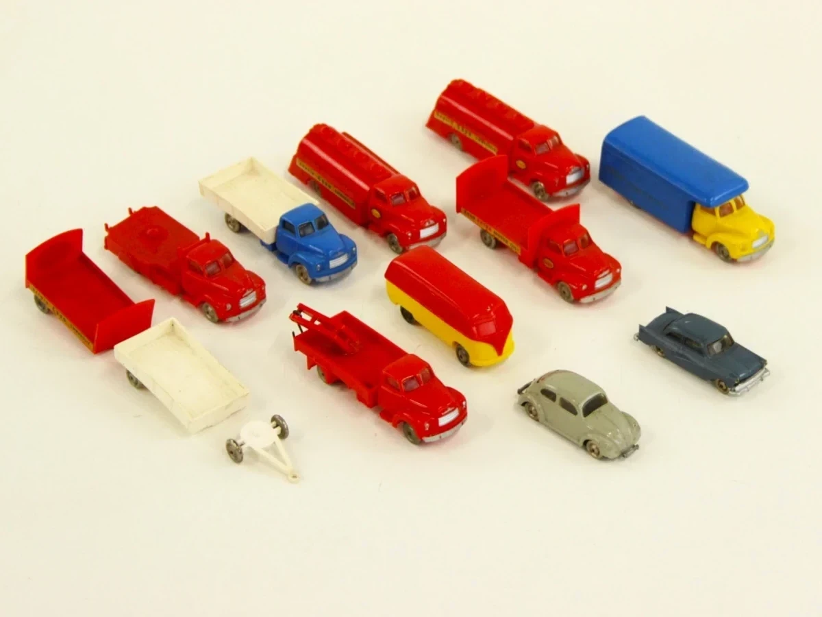 gemengde verzameling originele LEGO HO 1:87 voertuigen uit circa 1955–1964 - foto 1