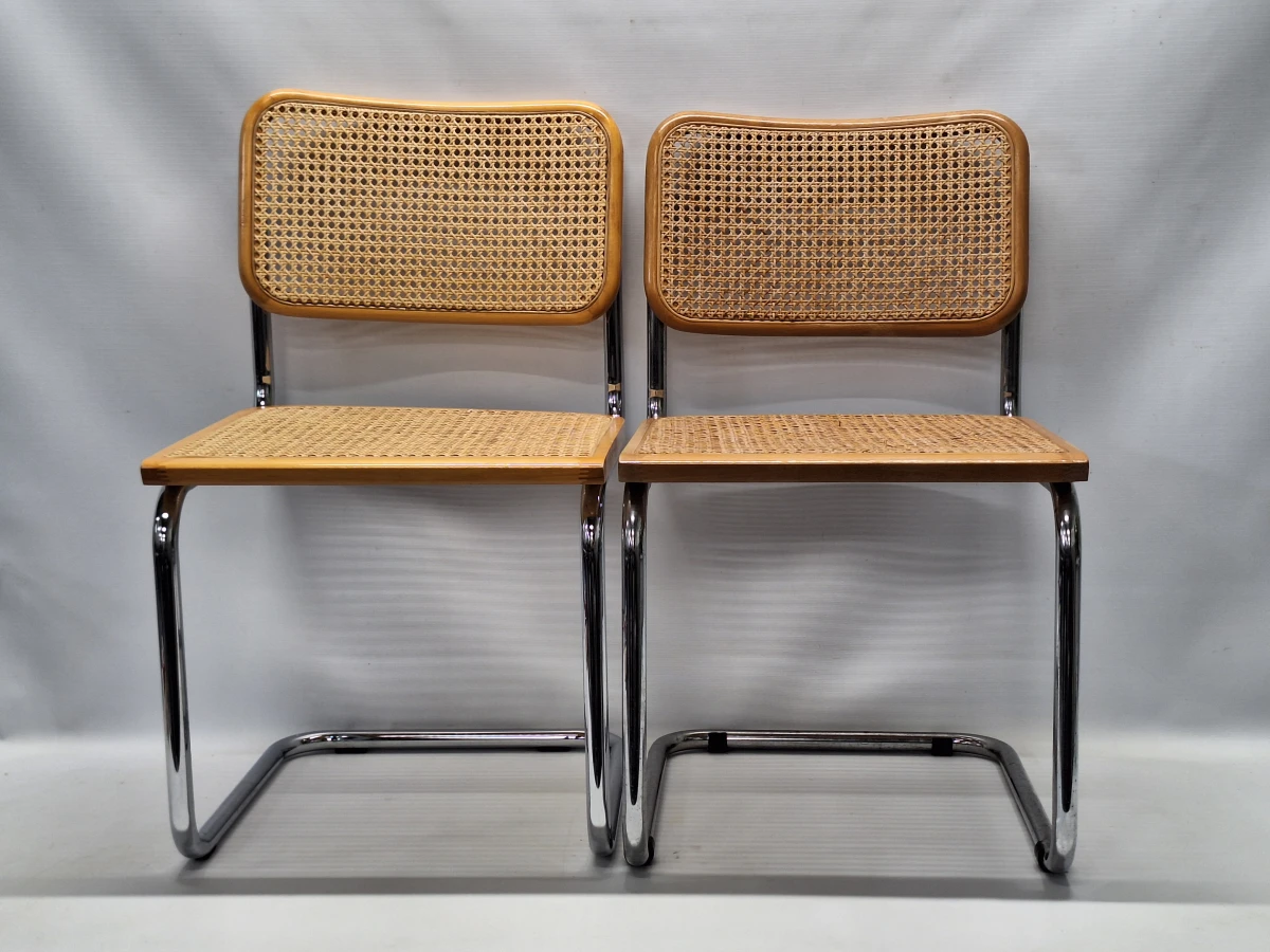 Set van 2 vintage Cesca B32-stoelen - Marcel Breuer design - Made in Italy - foto 2