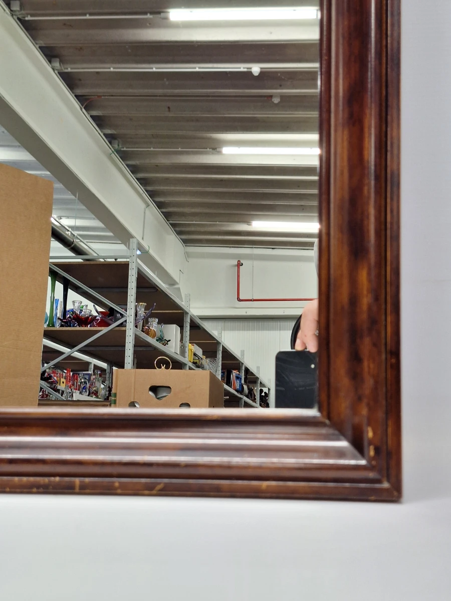 Vintage Deknudt Mirrors wandspiegel – Belgische elegantie in warme houttinten - foto 10